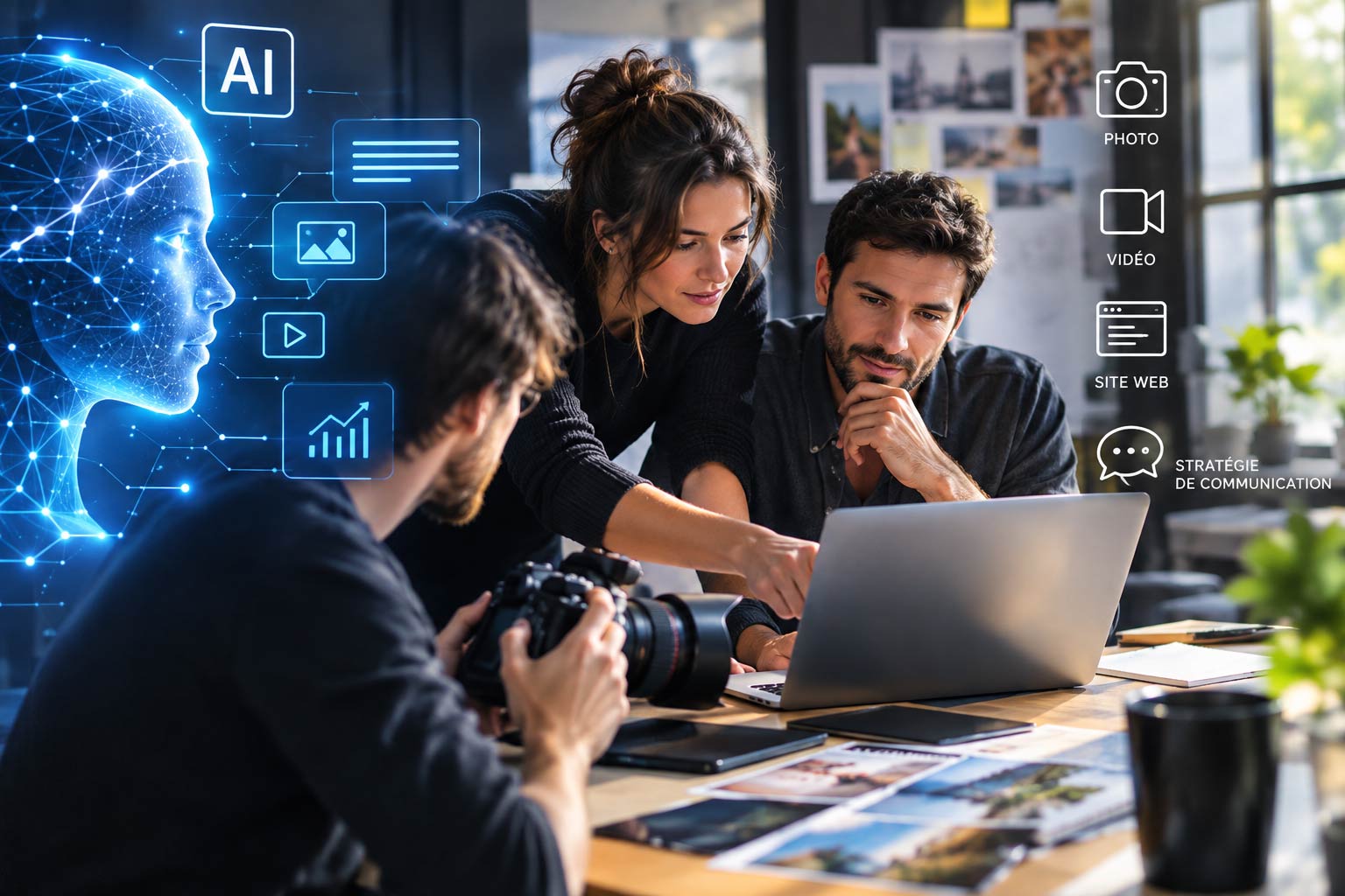Intelligence artificielle et communication d’entreprise avec une équipe de professionnels